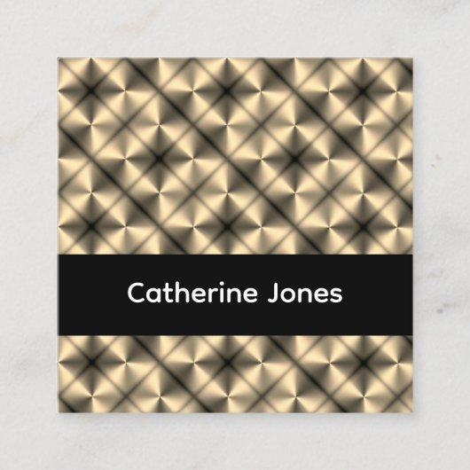 Gold geometric pattern black スクエア名刺 (正面)
