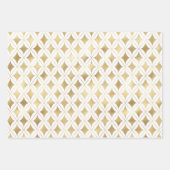 Gold geometric pattern Christmas colors back ラッピングペーパーシート (正面)