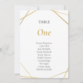 Gold geometric Table Number Seating Chart 招待状 (正面)