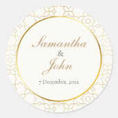 Gold Geometric Wedding Envelope Seal Sticker ラウンドシール (正面)