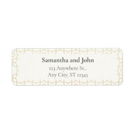 Gold Geometric Wedding Return Address Labels ラベル