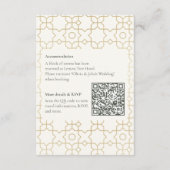 Gold Geometric Wedding Timeline Cards with QR Code エンクロージャーカード (裏面)