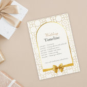 Gold Geometric Wedding Timeline Cards with QR Code エンクロージャーカード