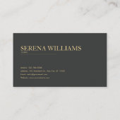 Gold Geometric White Rose Floral Midnight Black 名刺 (裏面)