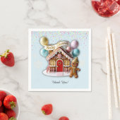 Gold Gingerbread House Baby Shower スタンダードカクテルナプキン (インサイチュ)