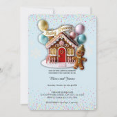 Gold Gingerbread House Baby Shower 招待状 (正面)