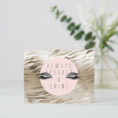 Gold Glam Glitzy Silver Sparkle Eyes Stripes   ポストカード (スタンド正面)