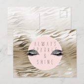 Gold Glam Glitzy Silver Sparkle Eyes Stripes   ポストカード (正面/裏面)