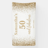 Gold Gliter 50th Birthday 横断幕 (縦)