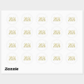 Gold glitter 2026 stickers ラウンドシール (シート)