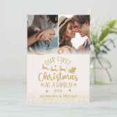 Gold Glitter 2 Photo Christmas シーズンカード (スタンド正面)