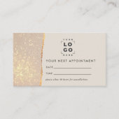 Gold Glitter Appointment Reminder & Business 名刺 (正面)