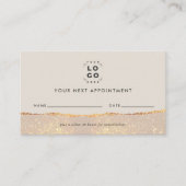 Gold Glitter Appointment Reminder & Business 名刺 (正面)