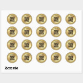 Gold Glitter Baby Shower Registry QR Code Modern  ラウンドシール (シート)