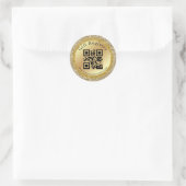 Gold Glitter Baby Shower Registry QR Code Modern  ラウンドシール (バッグ)