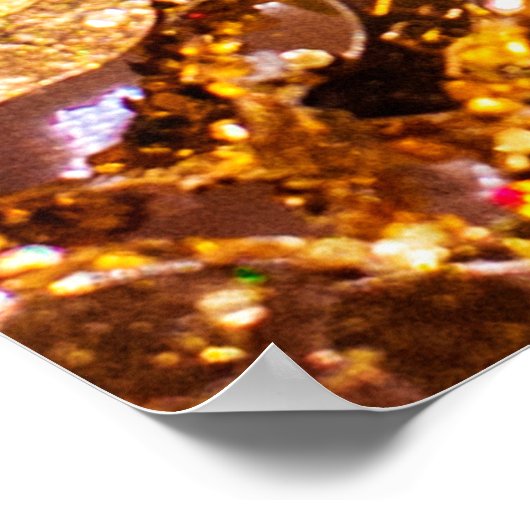 Gold glitter background ポスター (角)