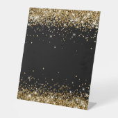 Gold Glitter Black Blank 台座サイン (正面)
