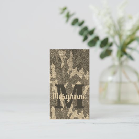 Gold Glitter Camouflage Personalized Truck Decor 名刺 (スタンド正面)