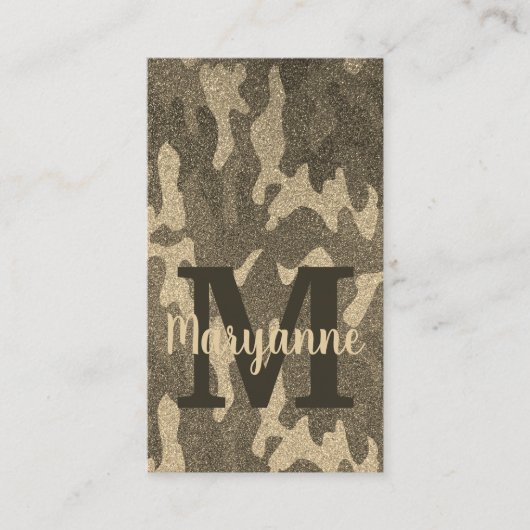 Gold Glitter Camouflage Personalized Truck Decor  名刺 (正面)