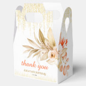 Gold Glitter Chain Yellow Orange Flower Birthday フェイバーボックス (オープン)