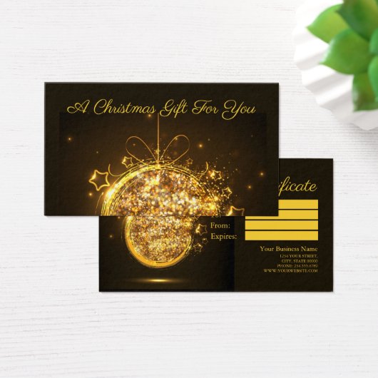 Gold glitter Christmas bulb (デスク)