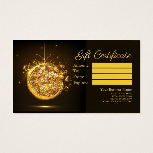 Gold glitter Christmas bulb (裏面)