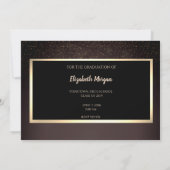 Gold Glitter Confetti Brown Grad Save The Date セーブザデート (裏面)