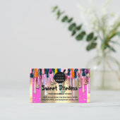 Gold Glitter Confetti Holograph Pink Drip Sweets 名刺 (スタンド正面)