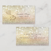 Gold Glitter Cupcake Piping Bag Bakery 名刺 (正面/裏面)