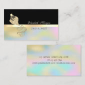 Gold Glitter Cupcake Piping Bag Black Colorful 名刺 (正面/裏面)