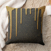Gold Glitter Drip Luxury Sparkling Particles クッション (ブランケット)