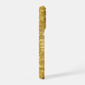 Gold Glitter Drip sparkly feminine aesthetic gift iPhoneケース (右側面)