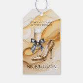 Gold Glitter High Heel 50 & Fabulous Birthday ギフトタグ (裏面)