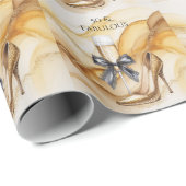 Gold Glitter High Heel 50 & Fabulous Birthday ラッピングペーパー (ロールコーナー)