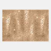 Gold Glitter Leopard, Giraffe & Leopard Spots  ラッピングペーパーシート (正面)