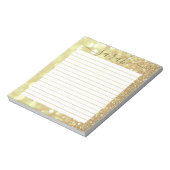 Gold Glitter Lined Personalized ノートパッド (回転)