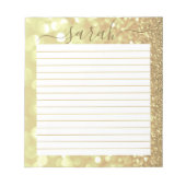 Gold Glitter Lined Personalized ノートパッド (正面)