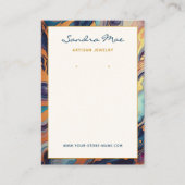 Gold Glitter Marble Earring Jewelry Display Card 名刺 (正面)