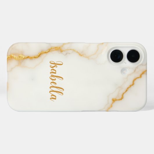 Gold Glitter Marble Stylish Case-Mate iPhoneケース (裏面 (横))