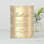 Gold Glitter Metal Foil 50th Wedding Anniversary サンキューカード (スタンド正面)