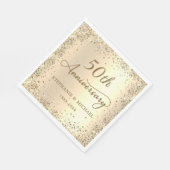 Gold Glitter Metal Foil 50th Wedding Anniversary スタンダードランチョンナプキン (角)