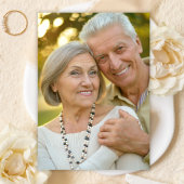 Gold Glitter Metal Photo 50th Wedding Anniversary 招待状