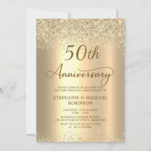 Gold Glitter Metallic 50th Wedding Anniversary