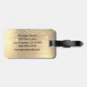 Gold Glitter & Monogram, Black Script Name, Vs 2 ラゲッジタグ (裏面横)