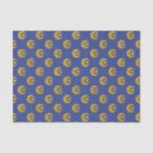 Gold Glitter Moon and Stars on Blue 薄葉紙 (正面)