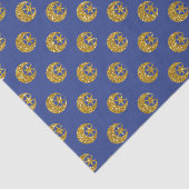 Gold Glitter Moon and Stars on Blue 薄葉紙 (詳細)