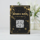 Gold Glitter New Year’s Eve RSVP Card | Elegant サンキューカード (スタンド正面)