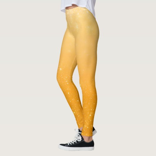 Gold Glitter Ombré Pattern – Luxury Metallic  レギンス (左)