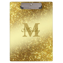 gold glitter personalized クリップボード