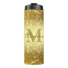gold glitter personalized タンブラー